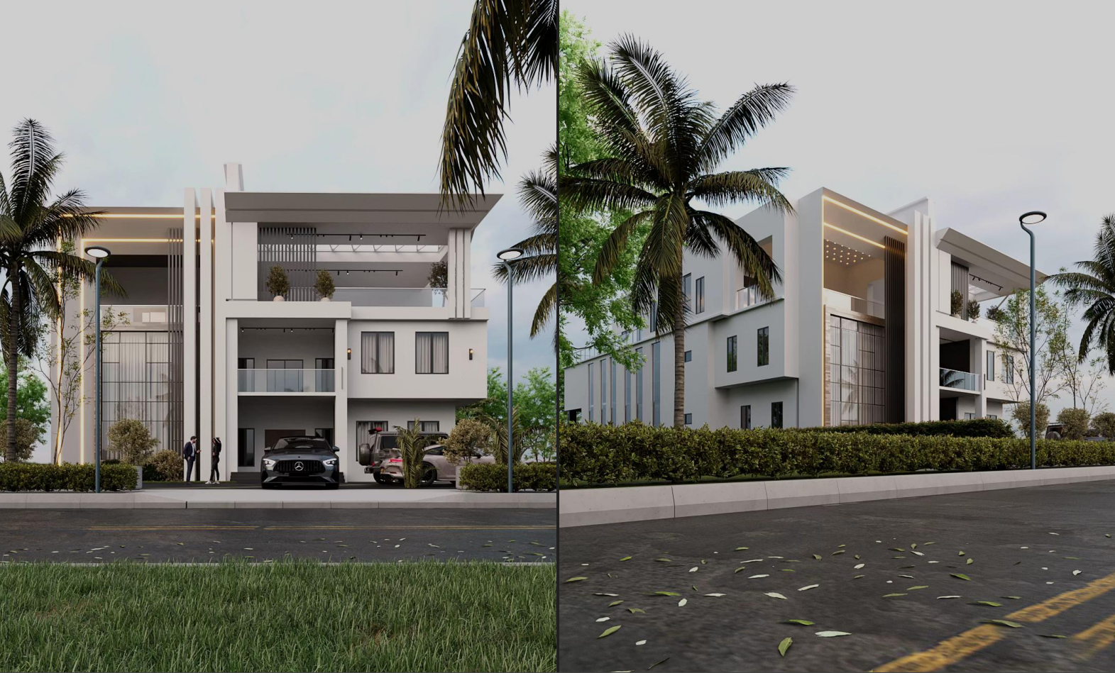 Villa minimaliste R+2 / Architecture épurée, plans & modélisation 3D