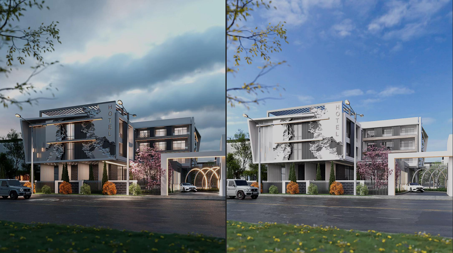 Hôtel R+3 / Conception architecturale & rendu 3D